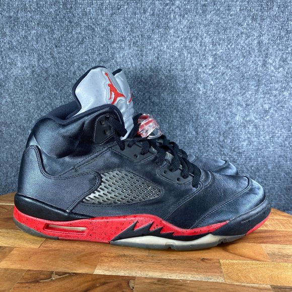 Jordan Other - Jordan 5 Retro Satin Bred Mens 11 Shoes Black Red Athletic Sneakers
